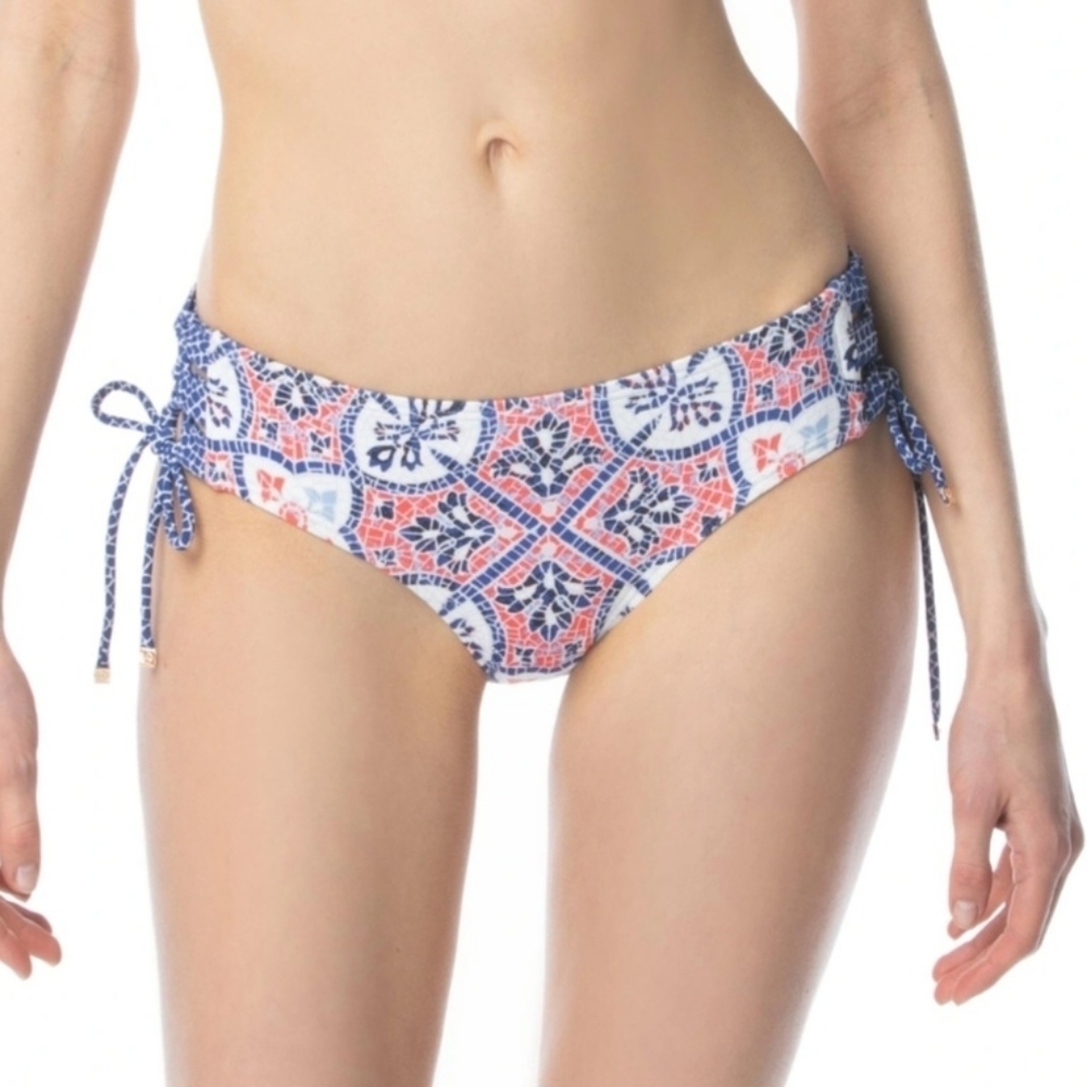 Michael Kors Santorini Sunset Shirred Side Tie Bikini bottom